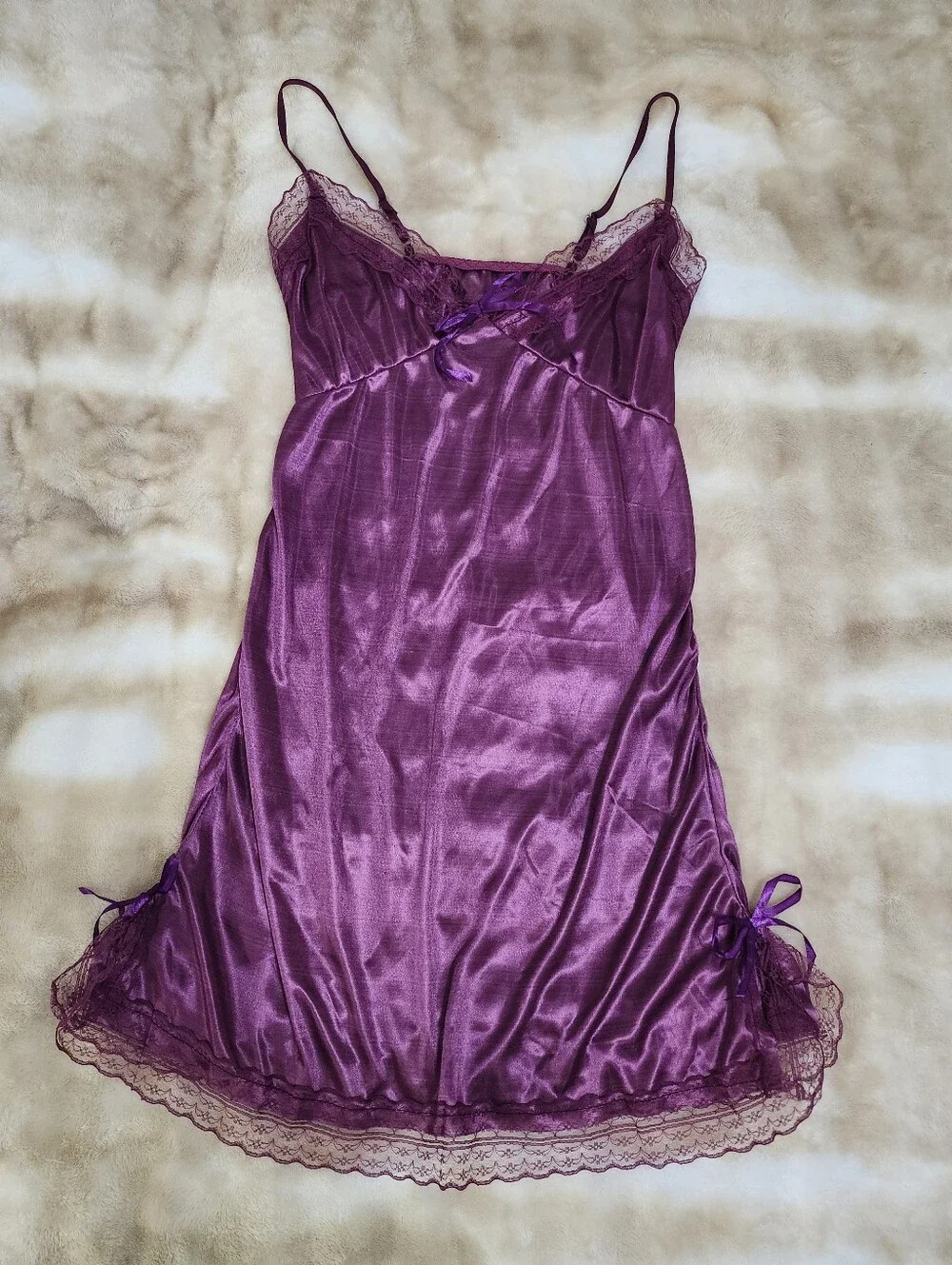NWOT Purple Sheer Lace Sexy Lingerie Night Gown Sleep - Picture 1 of 2